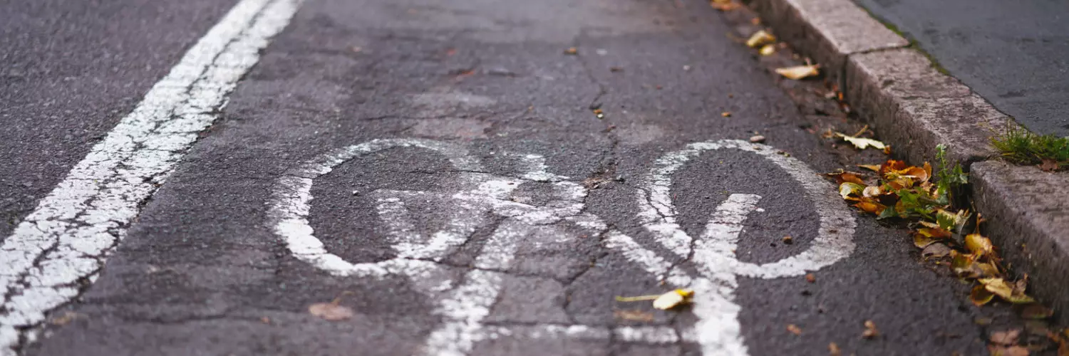 Road with bike lane marking