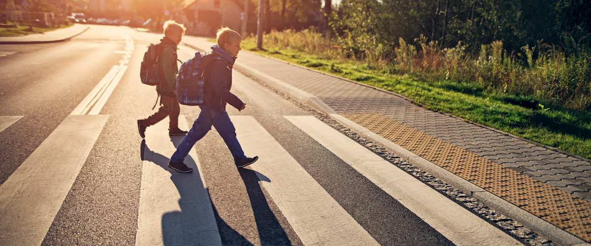Kids on crosswalk