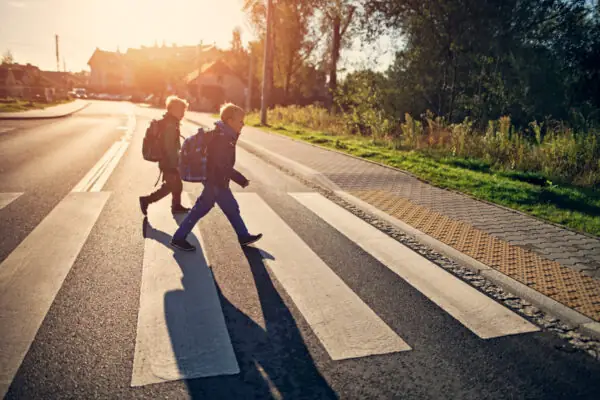 Kids on crosswalk