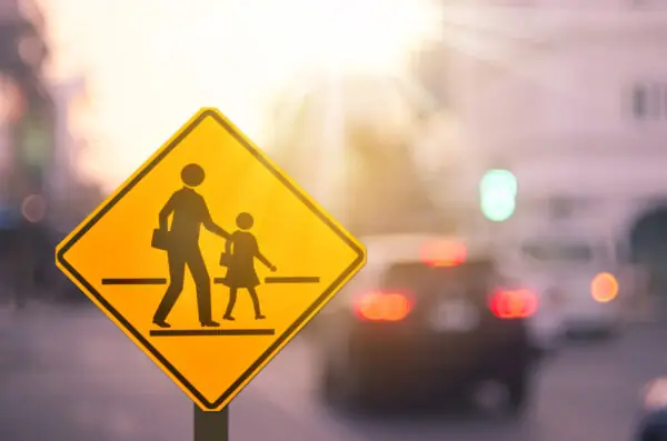School zone road sign