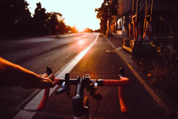 Cycling on a road within a bike lane